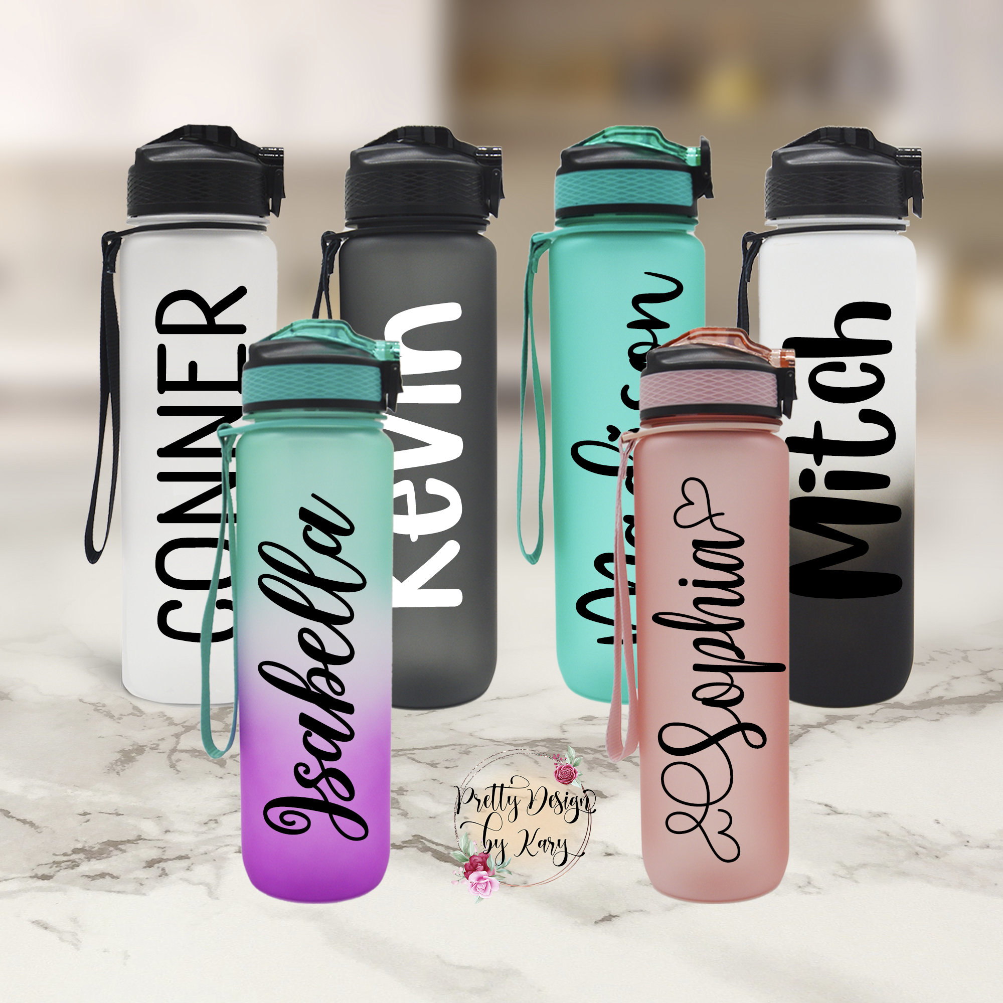 Water Bottle Tracker | Custom Water Bottle | Personalized Water Bottle With Straw | Custom Tumbler | Personalized Cup | Personalized Tumbler