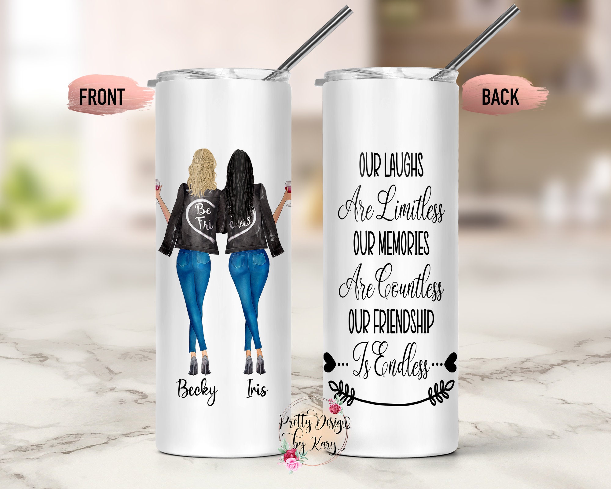 Gifts for Best Friend Women - Stainless Steel Tumbler 20oz - Mothers Day Gift for Bestie, Soul Sister, BFF, Coworker - Birthday Gift Idea for Best