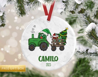 Tractor Ornament, Children's Christmas Ornament, Boy Gift, Farm Ornament, Baby's First Christmas Ornament, Kids Car Ornament, Truck Ornament