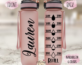 Motivational Water Bottle with Straw | Custom Water Bottle Tracker | Custom Tumbler | Water Bottle With Tracker | Personalized Water Bottle