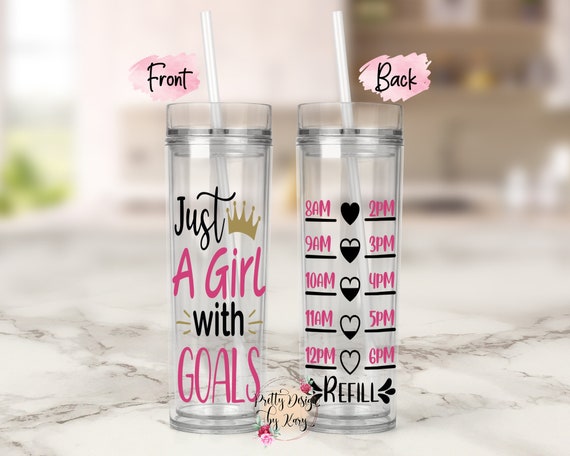 Just A Girl With Goals - Personalized Tumbler Cup - Gift For Fitness Lovers  - Fitness Girl