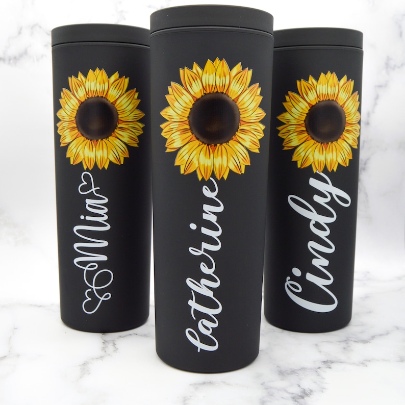 Sunflower Tumbler | Sunflower Cup | Sunflower Water Bottle | Sunflower Gift | Bridesmaid Tumbler | Gift For Her | Bachelorette Tumblers 