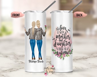 Personalized Mom Tumbler, Mother Daughter Gift, Mother Daughter Tumbler, Mother Daughter Long Distance,Mothers Day Gift, Mother Daughter Mug