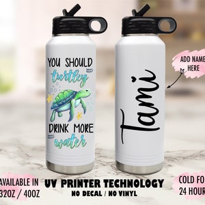 Turtle Water Bottle, Turtle Tumbler, Custom Water Bottle, Stainless Steel Water Bottle, Turtler Gift, Turtle Lover Gift, Name Tumbler