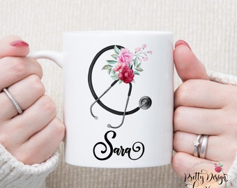 Personalized Nurse Coffee Mug | Nurse Gift | Doctor Gift | Custom Nurse Mug | Nurse Graduation Gift | Stethoscope Mug | Nurse Appreciation |