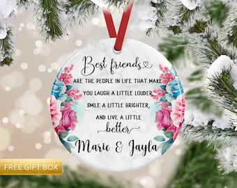 Personalized Friendship Ornament, Best Friend Ornament, Christmas Ornament, Best Friend Gift, Sister Ornament, Sister Gift, Gift For Sister