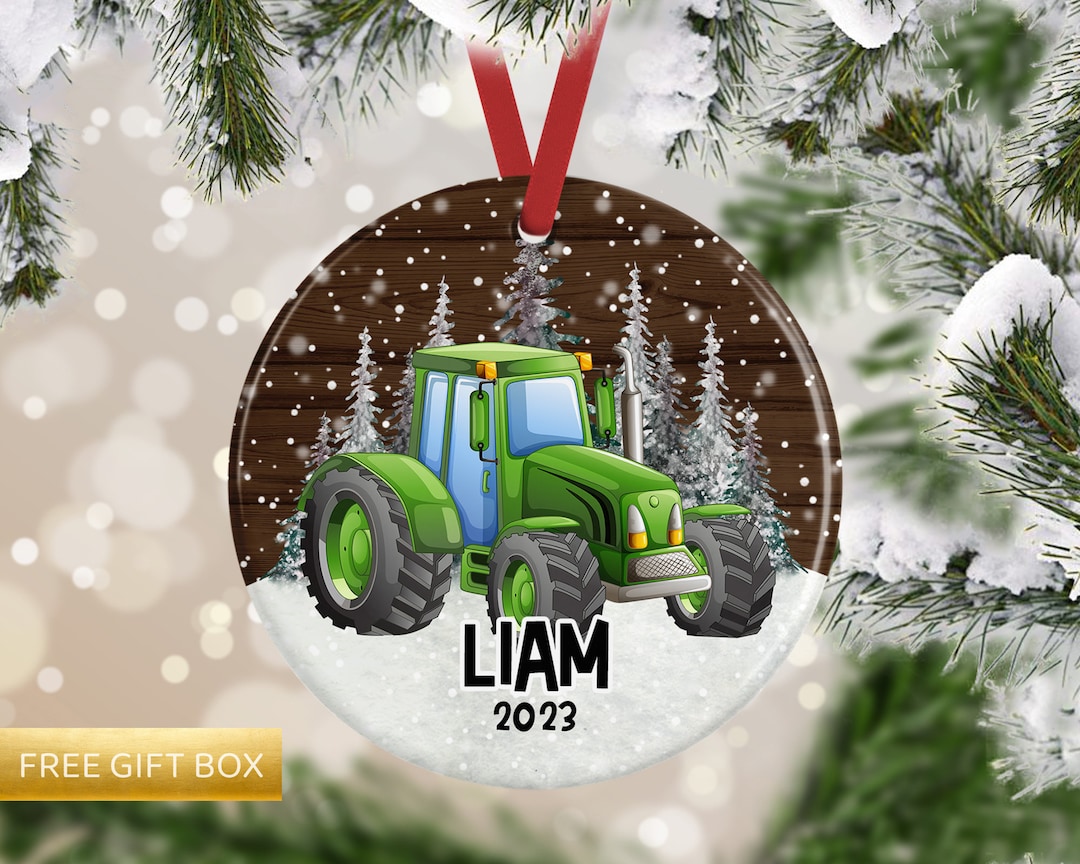 Green Tractor Christmas Ornament, Tractor Ornament, Boy Ornament, Ornaments for Kids, Truck