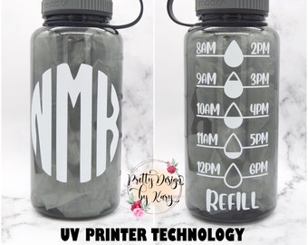 Monogram Water Bottle | Water Bottle Tracker | Custom Water Bottle | Motivational Water Bottle | Monogram Gift | Personalized Water Bottle
