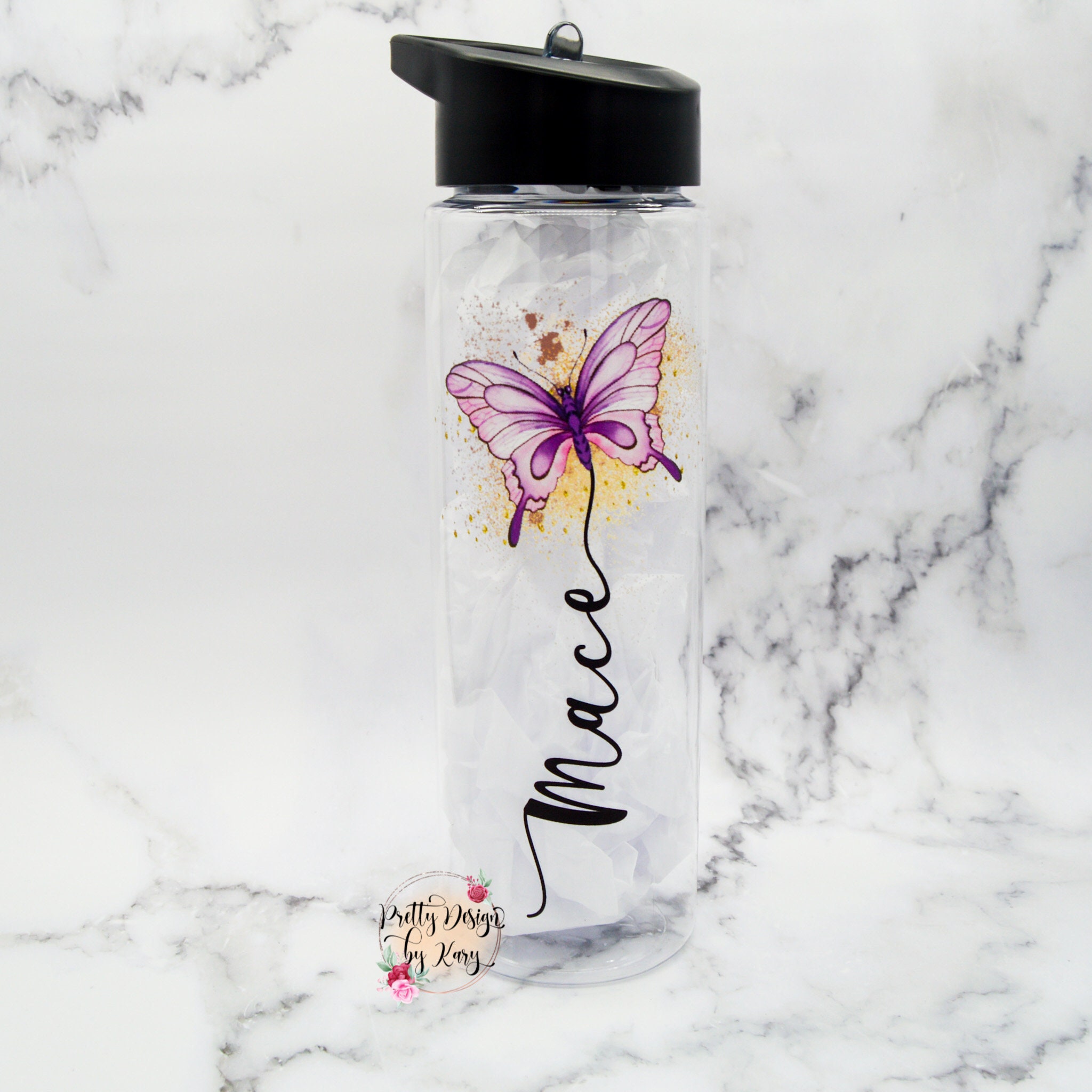 Butterfly Water Bottle Butterflies Tumbler Personalized Etsy