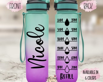 Custom Water Bottle, Personalized Water Bottle, Water Bottle With Straw, Motivation Water Bottle, Cute Water Bottle, Sports Water Bottle