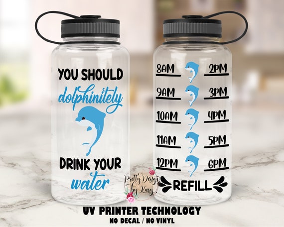 Dolphin Water Bottle Water Bottle Tracker Motivational Water