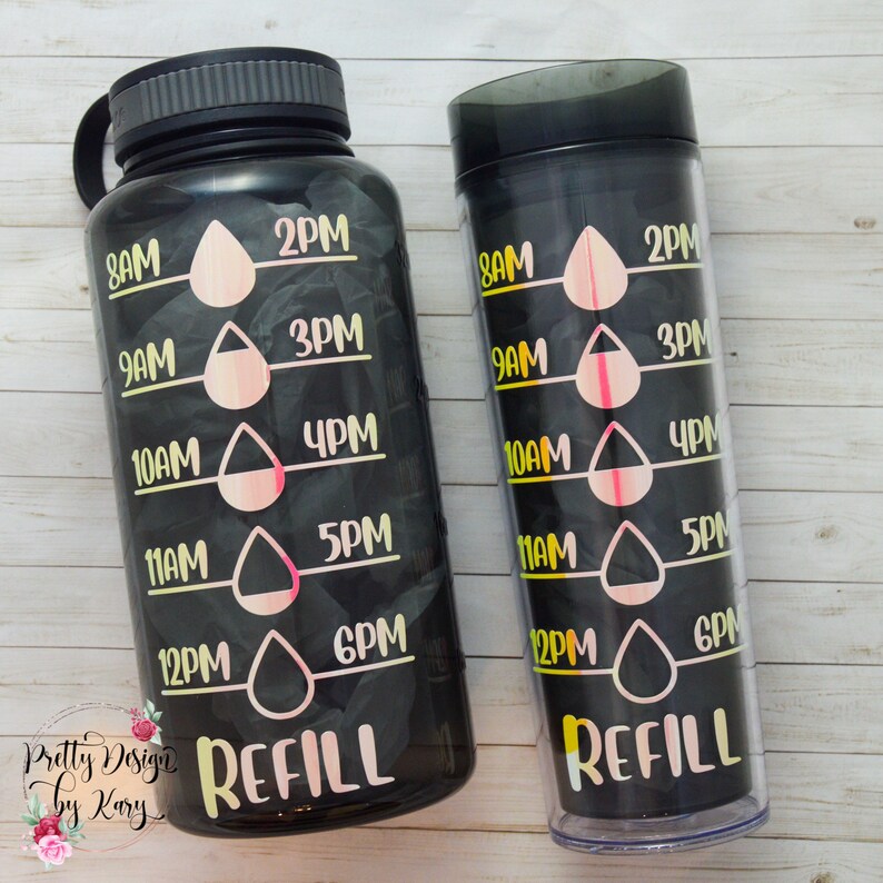 Custom Water Bottle Water Bottle Tracker Personalized Etsy
