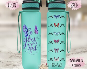 Butterflies Water Bottle | Butterfly Tumbler | Butterfly Water Bottle | Custom Water Bottle | Butterfly Gift | Butterfly Birthday | Tracker