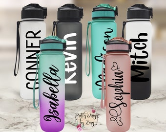 Custom Water Bottle Tracker | Motivational Water Bottle with Straw | Custom Tumbler | Personalized Water Bottle | Water Bottle With Tracker