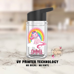 Unicorn Water Bottle | Unicorn Cup | Personalized Water Bottle | Kids Water Bottle | Unicorn Birthday | Unicorn Gifts | Cute Water Bottle