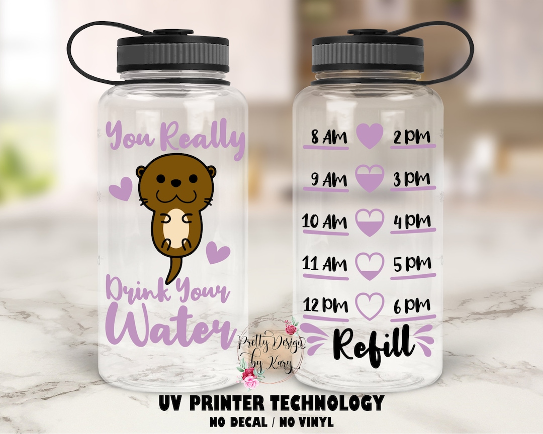 Otter Water Bottle Otter Tumbler Custom Water Bottle Motivational Water