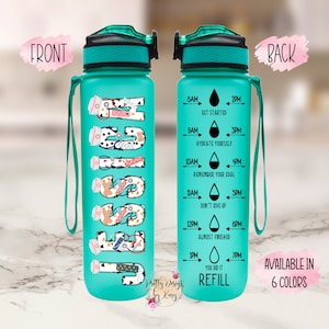 Nurse Gift | Nurse Water Bottle | Nurse Tumbler | Water Bottle with Straw | Water Bottle Tracker | Gifts for Nurse | Nurse Cup | nurses week