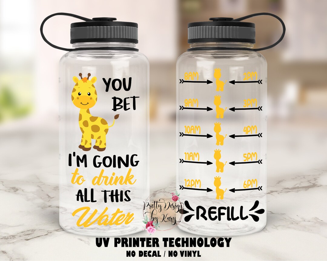 Giraffe Water Bottle Giraffe Tumbler Water Bottle Tracker Motivational