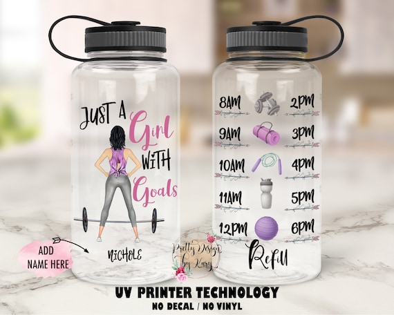 Personalized Female Gymer Water Bottle - My Daily Workout