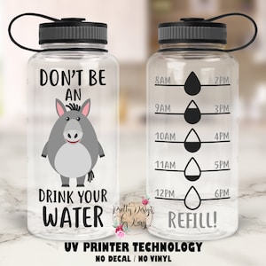 Water Bottle Tracker | Ass Motivational Water Bottle | Don&#39;t be an Ass Drink Your Water | Motivational Water Bottle With Hourly Time Tracker