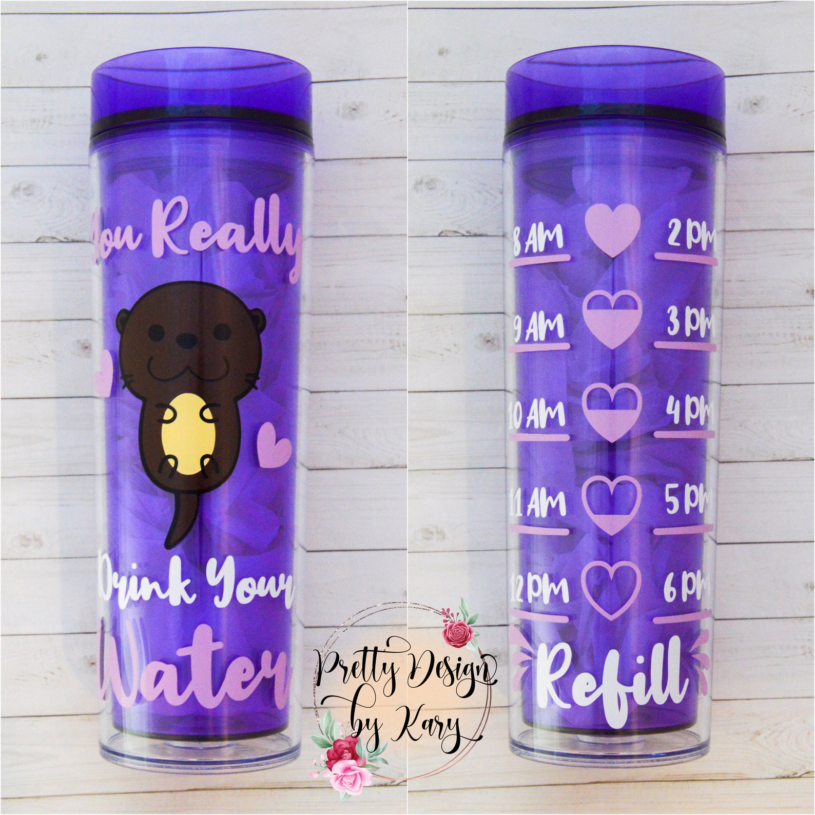 Otter Water Bottle With Straw Water Bottle Tracker Otter Etsy