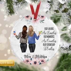 Custom Besties Ornament, Best Friend Ornament, Best Friend Gift, Christmas Ornament, Sister Ornament, Sister Gift, Gift For Sister