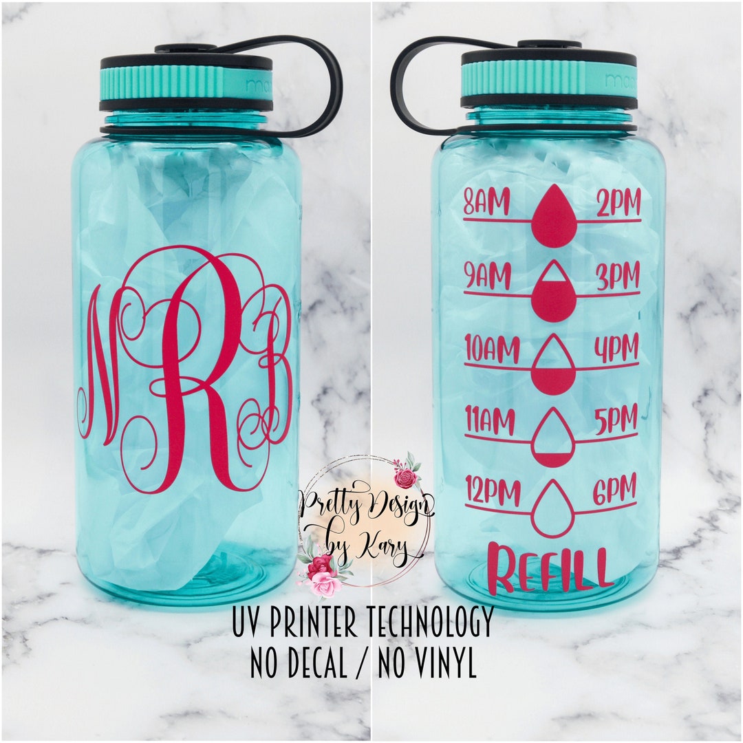 Monogram Water Bottle | Water Bottle Tracker | Motivational Water ...