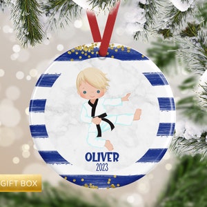 Karate Ornament | Children&#39;s Karate Christmas Ornament | Personalized Karate Ornament | Kids Ornament | Karate Gift | Sports Ornament