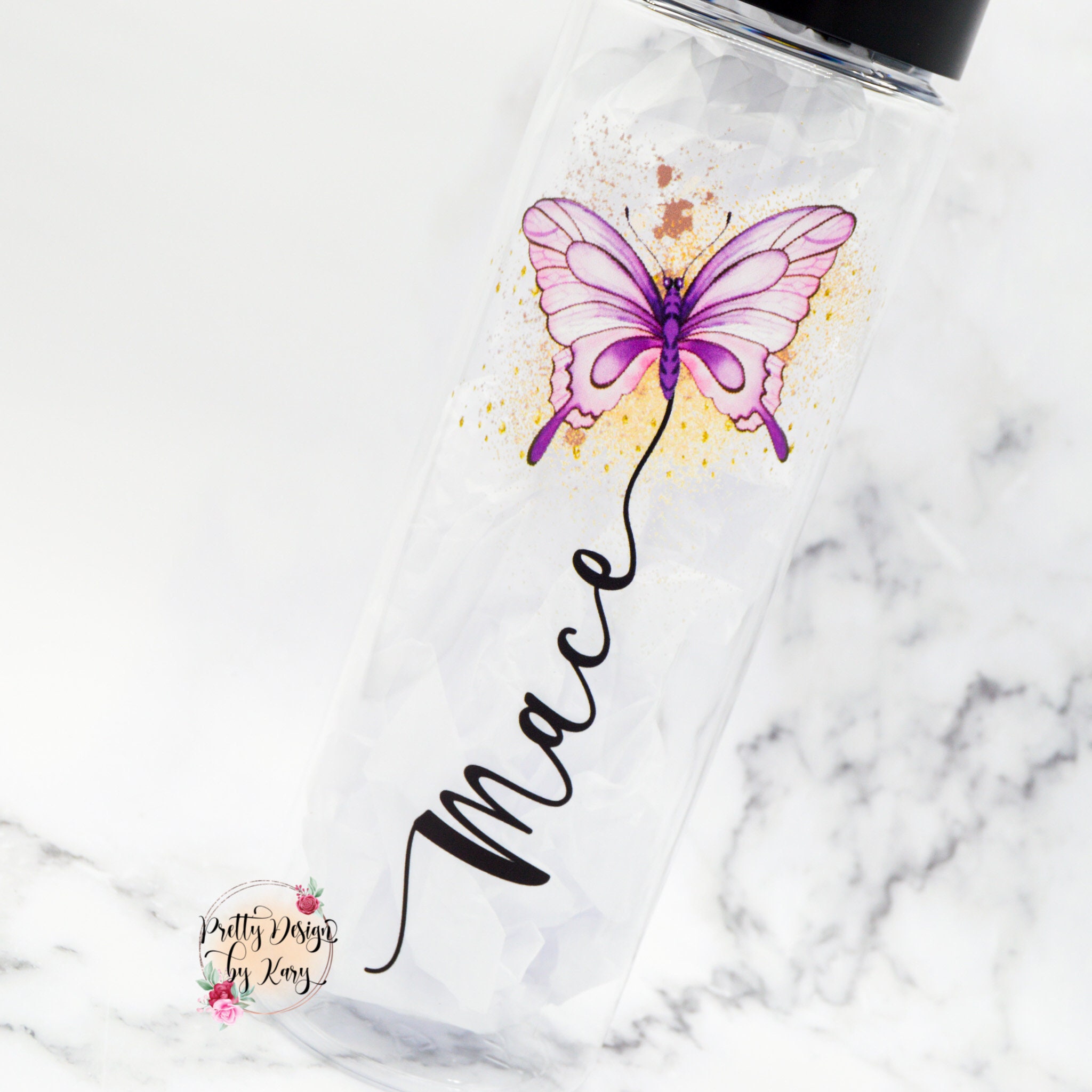 Butterfly Sunset Aesthetic Water Bottle by trajeado14