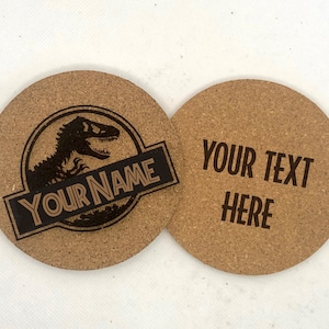 Custom Jurassic Park/World Cork Coaster Set of 6