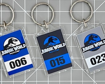 Jurassic World Numbered Keychain [Mirror Tag Style]