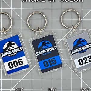 Jurassic World Numbered Keychain Mirror Tag Style image 1
