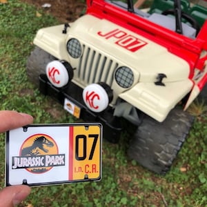 Mini Jurassic Park License Plate for Power Wheels Jeep Pair image 1