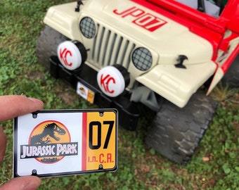 Mini Jurassic Park License Plate for Power Wheels Jeep - Pair