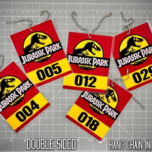 Aangepaste Jurassic Park Voertuig Mirror Tag