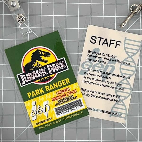 Jurassic Park Employee Id Etsy