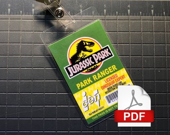 Jurassic Park Ranger ID Badge - Green [PDF Digital Download]