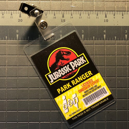 Jurassic Park Ranger ID Badge black - Etsy