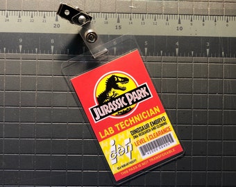 Jurassic Park Lab Technician ID Badge [Red]