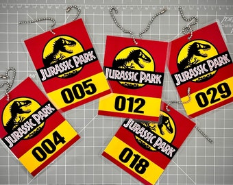 Custom Jurassic Park Vehicle Mirror Tag