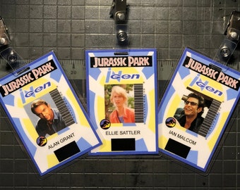 Jurassic Park Alan Grant, Ellie Sattler & Ian Malcom InGen ID Badge Set