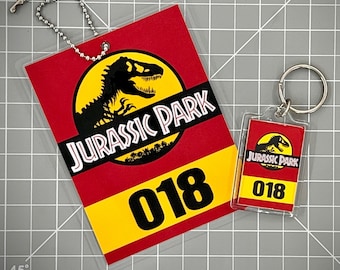 Jurassic Park Keychain & Mirror Tag Combo