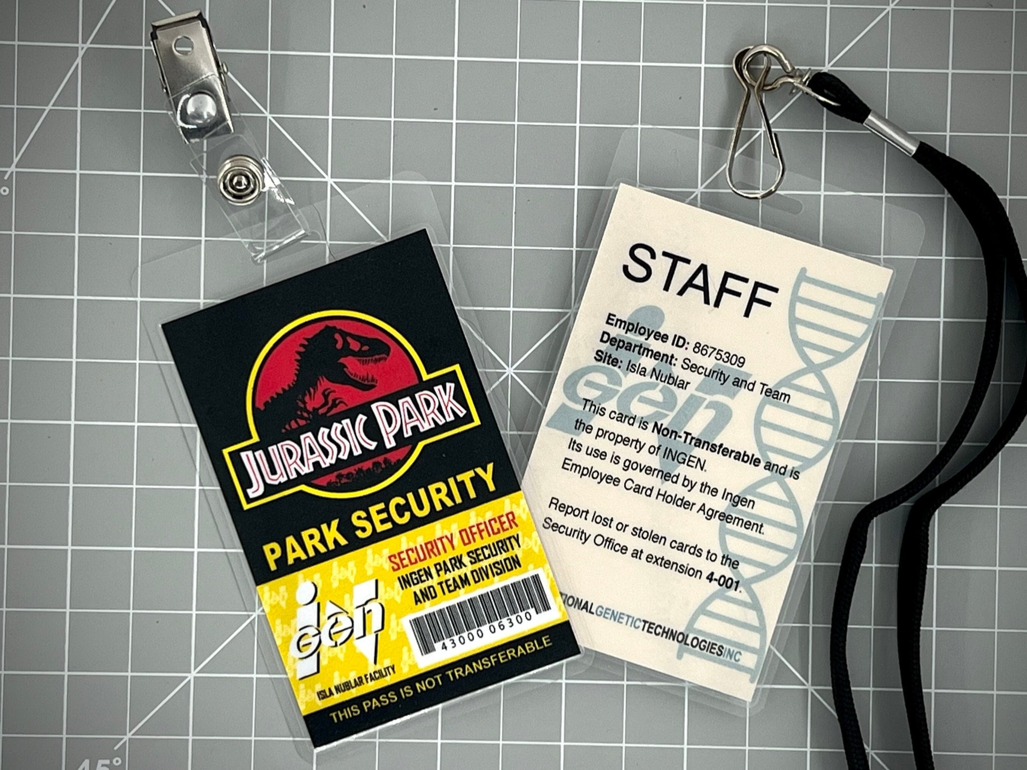 Jurassic Park Security ID Badge - Black [PDF Digital Download] - Etsy