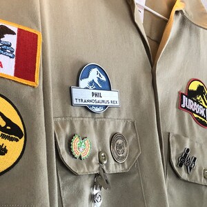 thumbnail image 2 of Custom Jurassic Park Dino Embroidered Name Patch - Iron-On/Sew-On (Your Name Here) 2 of 4