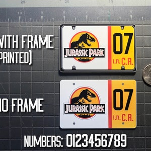 Mini Jurassic Park License Plate for Power Wheels Jeep Pair image 2