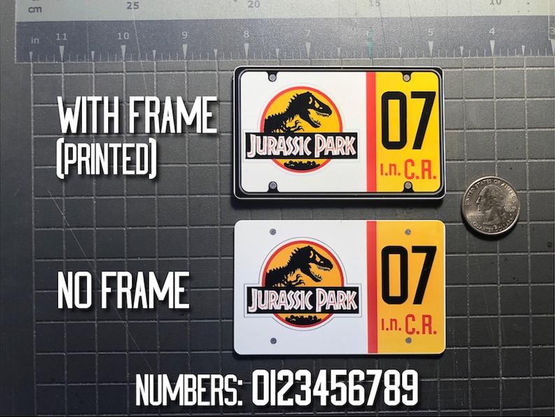 Mini Jurassic Park License Plate for Power Wheels Jeep Pair image 2