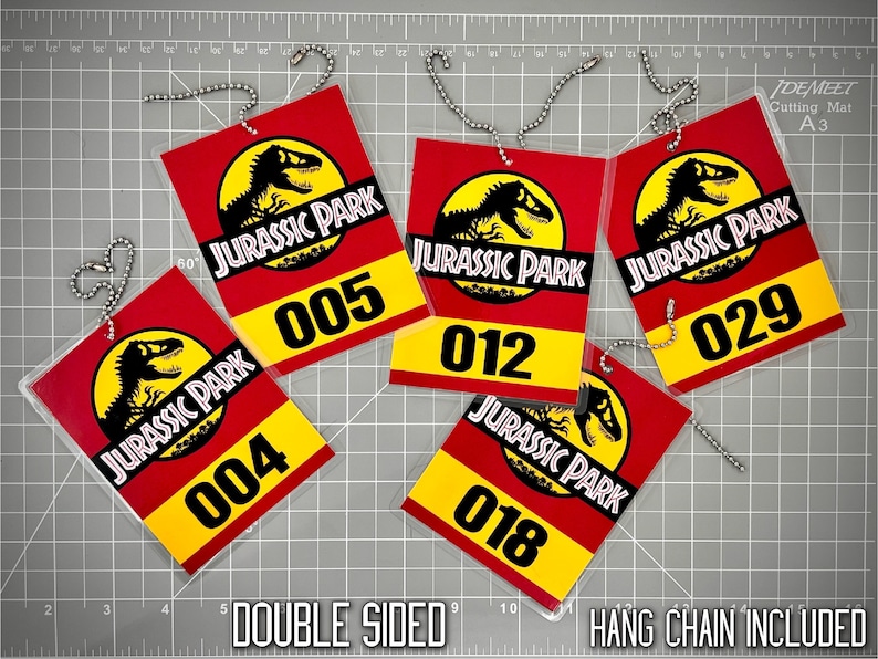 Custom Jurassic Park Vehicle Mirror Tag