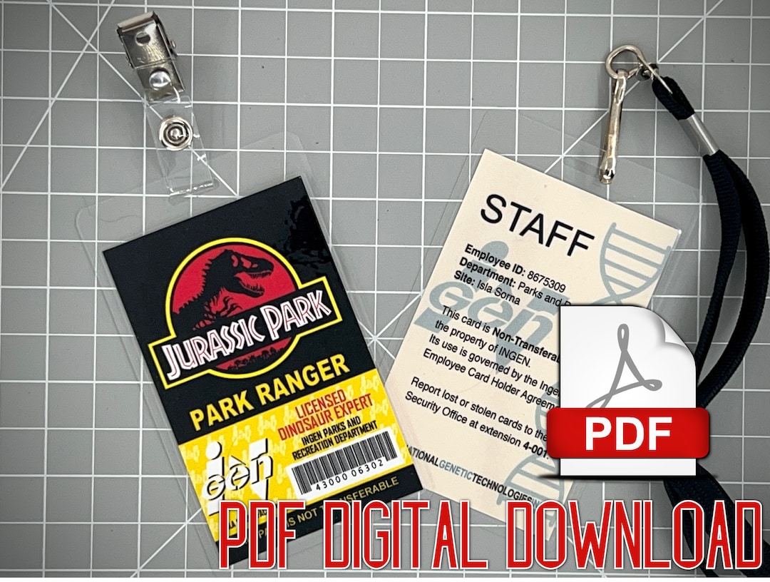 jurassic-park-ranger-id-badge-black-pdf-digital-download-etsy