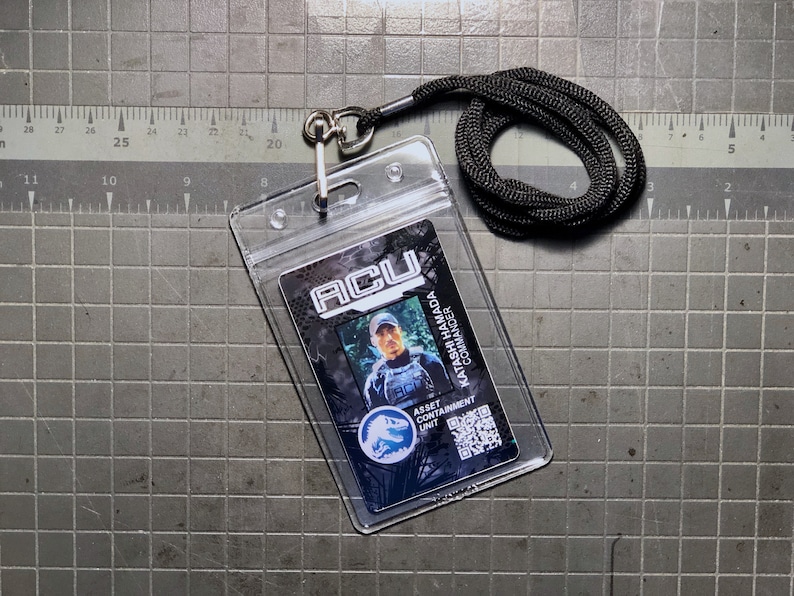 Jurassic World ACU Custom Photo ID Badge Lanyard+Badge Holder