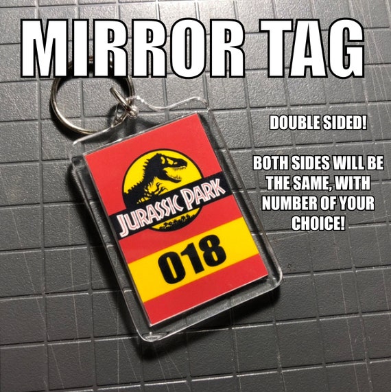 Jurassic World Numbered Keychain Mirror Tag Style Etsy